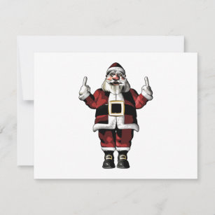 Santa Giving the Finger Holiday Card