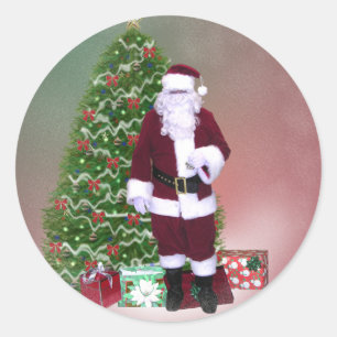 Santa Globe Classic Round Sticker