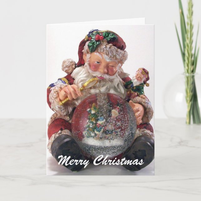 santa globe holiday card (Front)