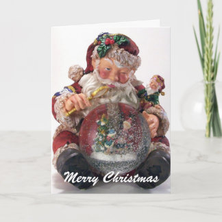 santa globe holiday card