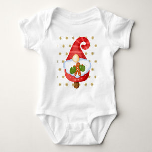 Santa Gnome Baby Bodysuit