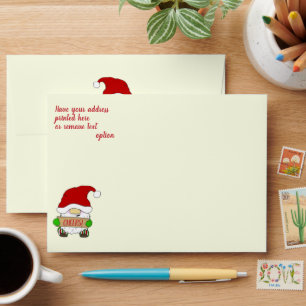 Santa Gnome Christmas Envelope