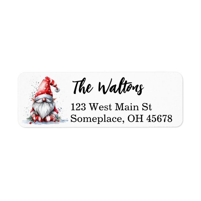 Santa Gnome Christmas Return Address Label (Front)