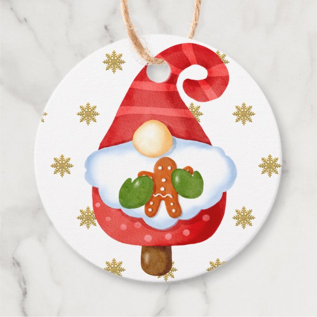 Santa Gnome Favour Tags (Front)