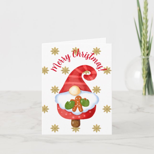 Santa Gnome   Holiday Card (Front)