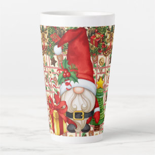 Santa Gnome  Latte Mug