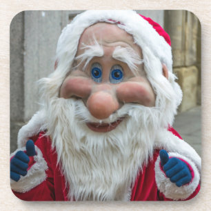 Santa gnome mask square coasters