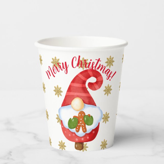 Santa Gnome   Paper Cups