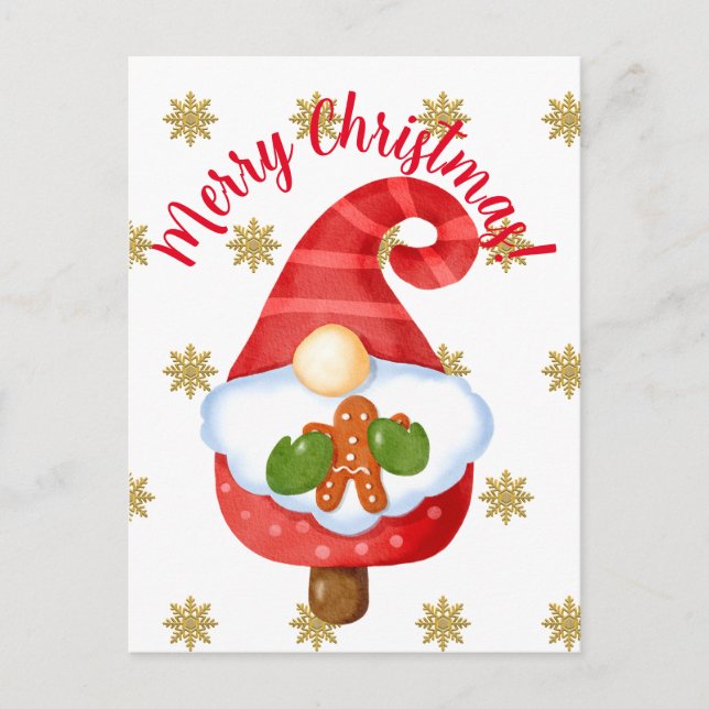 Santa Gnome   Postcard (Front)