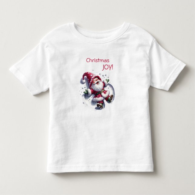 Santa Gnome Snow Angels - Christmas Joy! Toddler T-Shirt (Front)