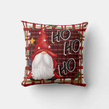 Santa Gnome Throw Pillow