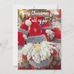 Santa Gnomes Christmas Greetings Holiday Card