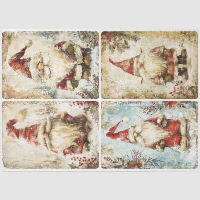 Santa Gnomes Tissue Paper (Front)