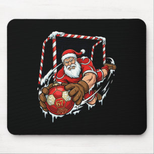 Santa Goalie 67 Soccer Byll Christmas Funny Sports Mouse Pad