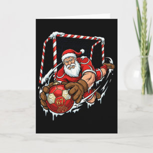 Santa Goalie 67 Soccer Ll Christmas Funny Sports Card