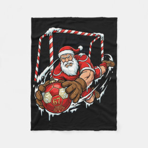 Santa Goalie 67 Soccer Ll Christmas Funny Sports Fleece Blanket
