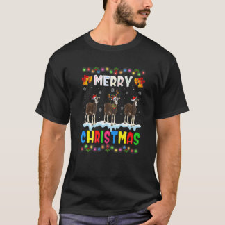 Santa Goat Animals Merry Christmas Pajama T-Shirt