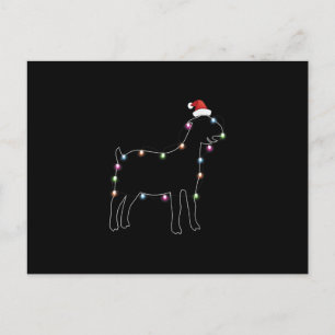Santa Goat Christmas Colour Led Light Xmas Goat Announcement Postcard