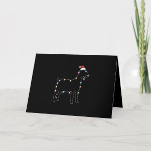 Santa Goat Christmas Colour Led Light Xmas Goat Holiday Card