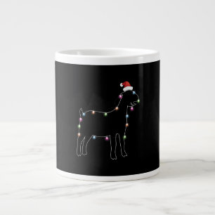 Santa Goat Christmas Colour Led Light Xmas Goat Large Coffee Mug
