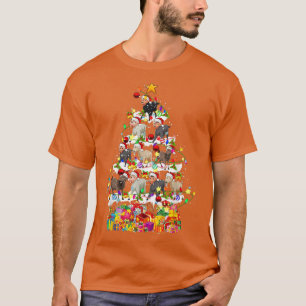 Santa Goat Christmas Tree Cute Christmas Lights Go T-Shirt