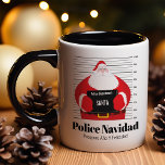 Santa Goes to Jail Customisable Christmas Mug<br><div class="desc">In his hurry to deliver toys to good girls and boys, Santa disobeyed the speed limit. Santa did the crime, now he must do the time. He’s going to have some explaining to do to the judge and to Mrs. Clause. This cute coffee mug features a mug shot of Santa...</div>