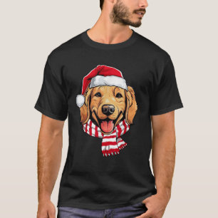 Santa Golden Retriever Christmas Dog Lover Men Wom T-Shirt