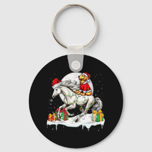 Santa Golden Retriever Riding Horse Christmas Owne Key Ring