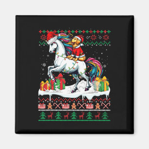 Santa Golden Retriever Riding Unicorn Christmas Sw Magnet