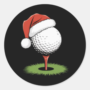 Santa Golf Ball For Christmas Golf Ball Christmas Classic Round Sticker