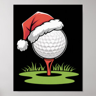 Santa Golf Ball For Christmas Golf Ball Christmas Poster