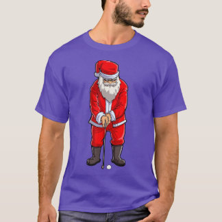 Santa Golf Club And Ball Sport Christmas Boys Golf T-Shirt