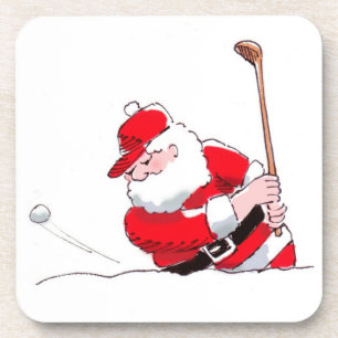 Santa Golf cork coaster set