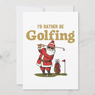Santa Golfing Holiday Card