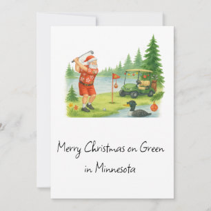 Santa Golfing in Minnesota Holiday Card