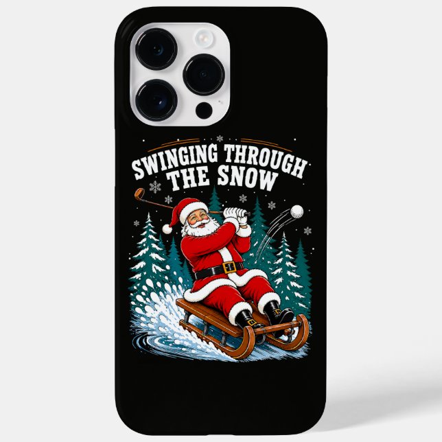 Santa Golfing Merry Christmas Golfer Case-Mate iPhone Case (Back)