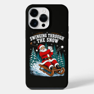 Santa Golfing Merry Christmas Golfer iPhone 14 Pro Max Case