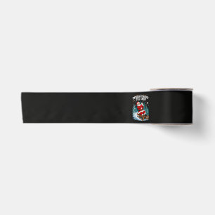Santa Golfing Merry Christmas Golfer Satin Ribbon