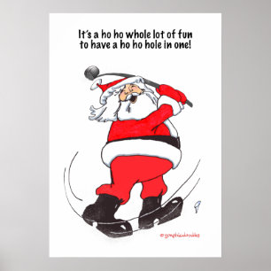 Santa golfing! poster