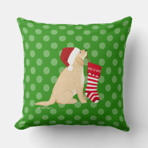 Santa Good As Gold Christmas Pillow Polka Dot