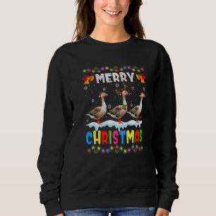 Santa Goose Animals Merry Christmas Pajama Sweatshirt