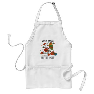 Santa Goose On The Loose Christmas Holiday Suit Standard Apron