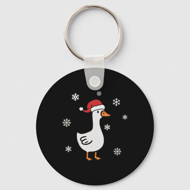 Santa Goose On The Loose Merry Goosemas Christmas  Key Ring (Front)