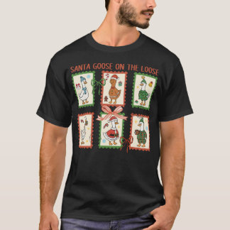 Santa Goose On The Loose Merry Goosemas Christmas  T-Shirt