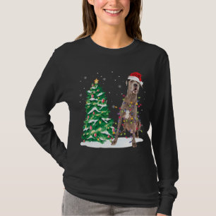 Santa Great Dane Dog Christmas Tree Light Funny Xm T-Shirt