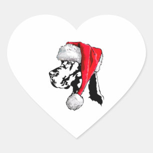 Santa Great Dane Dog Christmas Wilsigns Heart Sticker