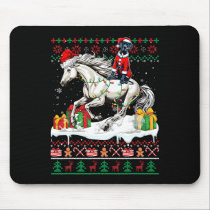 Santa Great Dane Riding Horse Christmas Sweater Lo Mouse Pad