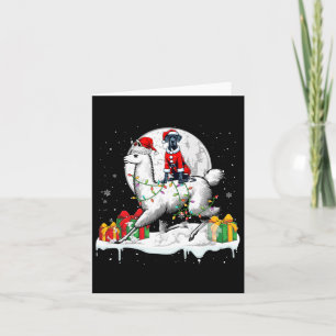 Santa Great Dane Riding Llama Christmas Owner Kids Card