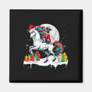 Santa Great Dane Riding Unicorn Christmas Owner Ki Magnet