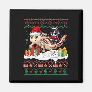 Santa Greater Swiss Mountain Riding Axolotl Xmas S Magnet